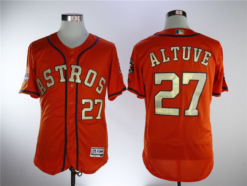 Men Houston Astros #27 Altuve Orange Elite Champion Edition MLB Jerseys->->MLB Jersey